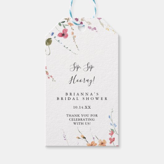 クラシックカラフルSIPホレーブライダルシャワー ギフトタグ (正面)