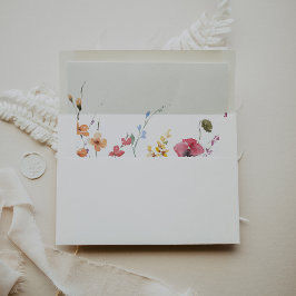 クラシックカラフルWildフローラセルフアドレスRSVP 封筒