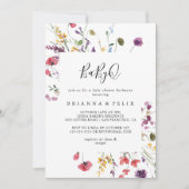 クラシックカラフルWild BabyQ Baby Shower Barbecue 招待状 (正面)