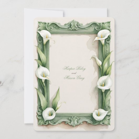 クラシックカラリリーエレガンス結婚式招待状 招待状 (裏面)