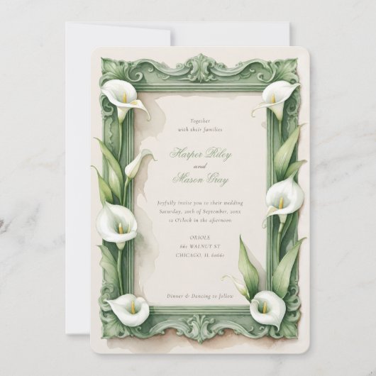 クラシックカラリリーエレガンス結婚式招待状 招待状 (正面)