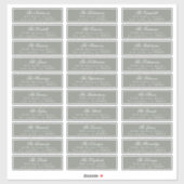 クラシックカリグラフィセージグリーンゲスト住所 シール (シート)