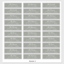 クラシックカリグラフィセージグリーンゲスト住所 シール