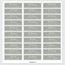 クラシックカリグラフィセージグリーンゲスト住所 シール