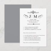 クラシックカリグラフィーモノグラム結婚式出欠確認カード 出欠カード (正面/裏面)
