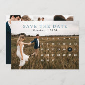 クラシックカレンダー複数の写真の保存日付 招待状 (正面/裏面)