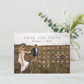 クラシックカレンダー複数の写真の保存日付 招待状 (スタンド正面)