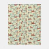 クラシックカントリーファームハウス フリースブランケット (正面)