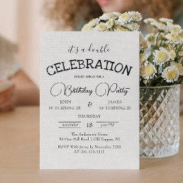 クラシックカンヴァダブルバースデーパーティー 招待状