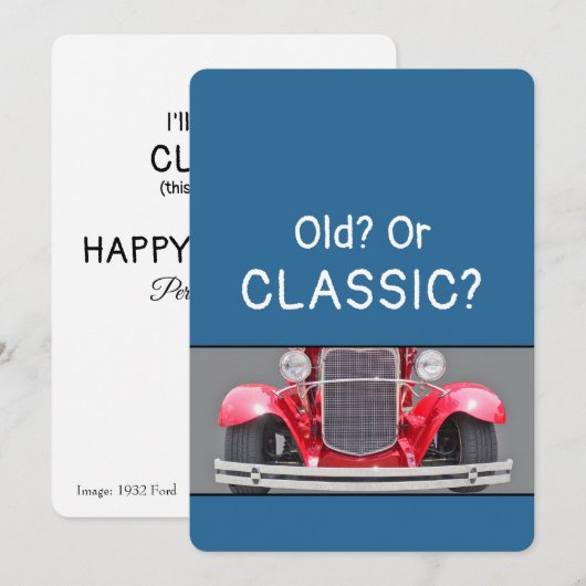 クラシックカーかお年寄りか 1932年式フォード 誕生日カード カード (正面/裏面)