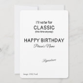 クラシックカーかお年寄りか 1932年式フォード 誕生日カード カード (裏面)