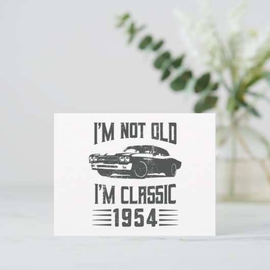 クラシックカーだよ 1954年生まれ 70歳の誕生日 ポストカード (スタンド正面)
