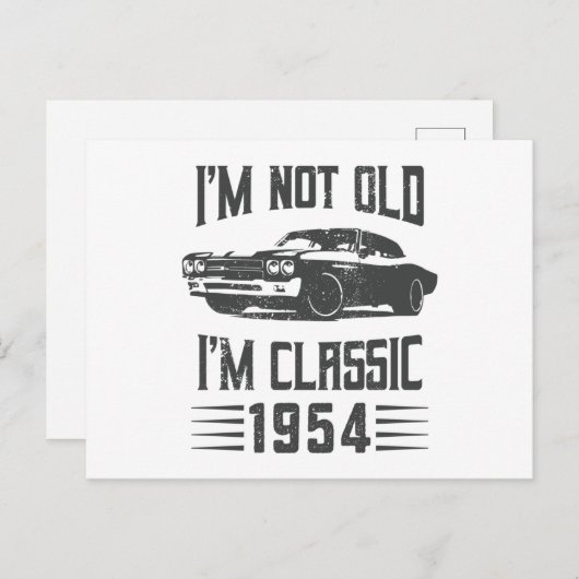 クラシックカーだよ 1954年生まれ 70歳の誕生日 ポストカード (正面/裏面)