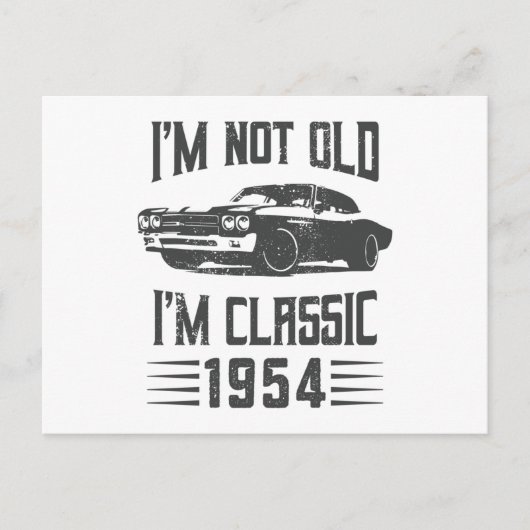 クラシックカーだよ 1954年 70歳誕生日 ポストカード (正面)