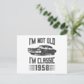 クラシックカーだよ 1958年生まれ 70歳の誕生日 ポストカード (スタンド正面)