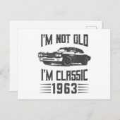 クラシックカーだよ 1963 60歳誕生日カー ポストカード (正面/裏面)