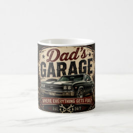 クラシックカーと工具好きな父親のための「Dad's Garage」コーヒーマグ コーヒーマグカップ