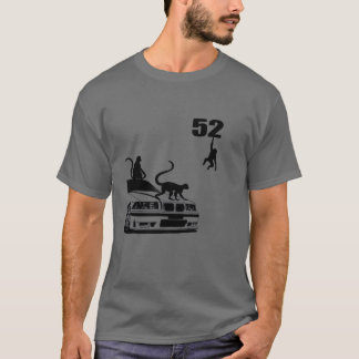 クラシックカーと猿のTシャツギフト フレンド Tシャツ