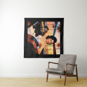 クラシックカーに乗るエレガントな女性 タペストリー (インサイチュ(横))