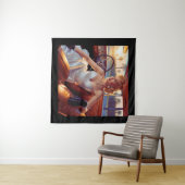 クラシックカーに乗るエレガントな女性 タペストリー (インサイチュ(横))