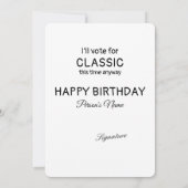クラシックカーのようなお年寄りへおもしろ誕生日カード 1959 カード (裏面)