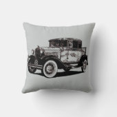 クラシックカーのカッコいいそしておもしろいの写真のイラストレーション クッション (裏面)