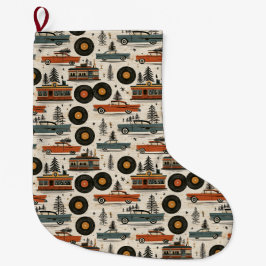 クラシックカーのクリスマスマントルリズム ラージクリスマスストッキング