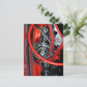 クラシックカーのハンドル ポストカード (スタンド正面)