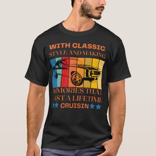 クラシックカーのレトロスタイル Tシャツ (正面)