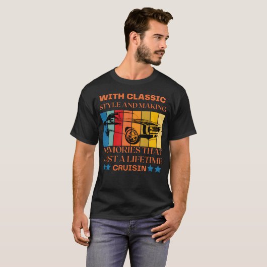 クラシックカーのレトロスタイル Tシャツ (正面フル)