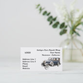 クラシックカーの修理工場のコレクター 名刺 (スタンド正面)