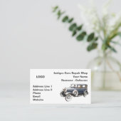 クラシックカーの修理工場のコレクター 名刺 (スタンド正面)