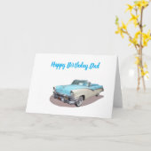 クラシックカーの父の誕生日おめでとう カード (黄色い花)