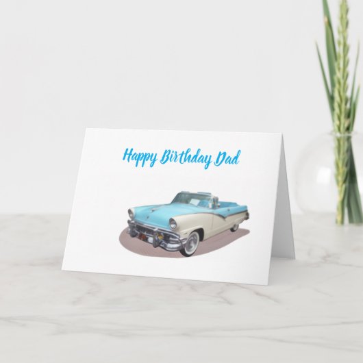 クラシックカーの父の誕生日おめでとう カード (正面)