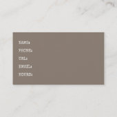 クラシックカーの牽引サービス修理工場のセピア色のレトロ 名刺 (裏面)