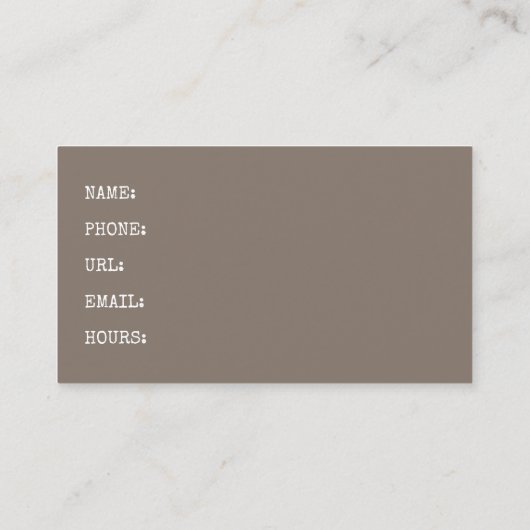 クラシックカーの牽引サービス修理工場のセピア色のレトロ 名刺 (裏面)