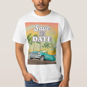 クラシックカーの記念日を保存する Tシャツ