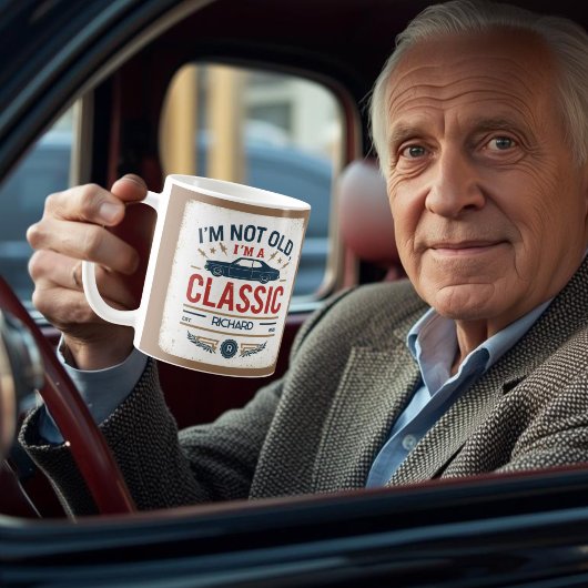 クラシックカーの誕生日プレゼント コーヒーマグカップ
