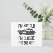 クラシックカーよ 1964年生まれ 60歳の誕生日 ポストカード (スタンド正面)