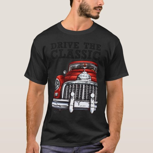 クラシックカーを運転する2 Tシャツ (正面)