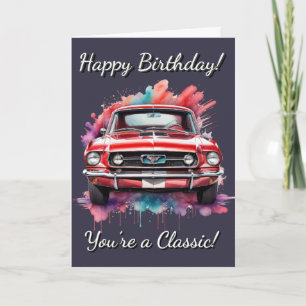 クラシックカーアメリカンカーあなたはAクラシック誕生日 カード