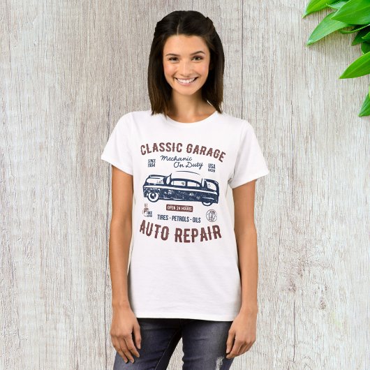 クラシックカーガレージ整備士勤務中 Tシャツ