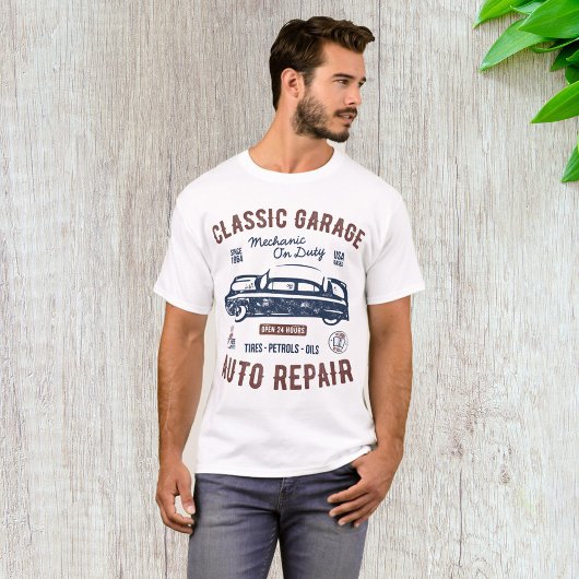 クラシックカーガレージ整備士 Tシャツ