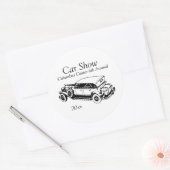 クラシックカーショーステッカスタマイズカー ラウンドシール (封筒)