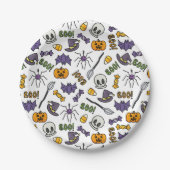 クラシックカートゥーンキッズハローウィンパーティ紙プレート ペーパープレート (正面)