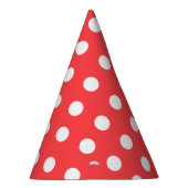 クラシックカーニバルレッドラージホワイトドット誕生日 パーティーハット (右)