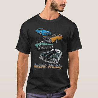 クラシックカーファン アメリカンマッスルカー レトロヴィンテージ Tシャツ