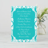 クラシックカーブ ティール ウェディング 招待状 (スタンド正面)