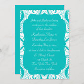 クラシックカーブ ティール ウェディング 招待状 (正面/裏面)