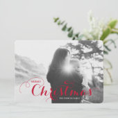 クラシックカーリーメリークリスマスフォトカード シーズンカード (スタンド正面)